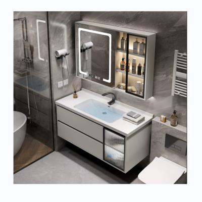 China Environmental Friendly customized new style waterproof vanity modern bathroom cabinet plywood wall mounted bathroom cabinet for sale