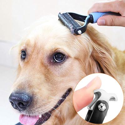 China Sustainable Dog Cat Undercoat Grooming De-matting Comb Combs Pet Cleaning And Grooming Products Grooming Tools Pet Hair Deshedding for sale