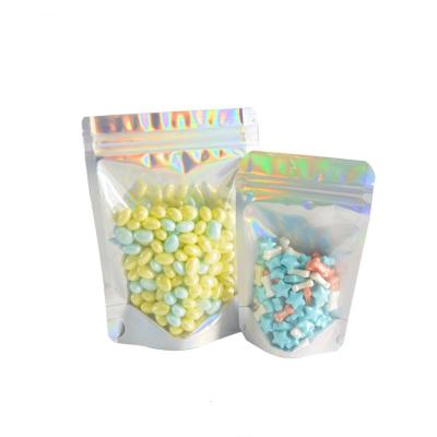 China Fastory Custom Holographic Moisture Proof Standup Zip Lock Resealable Bag For Food Packaging Bags for sale