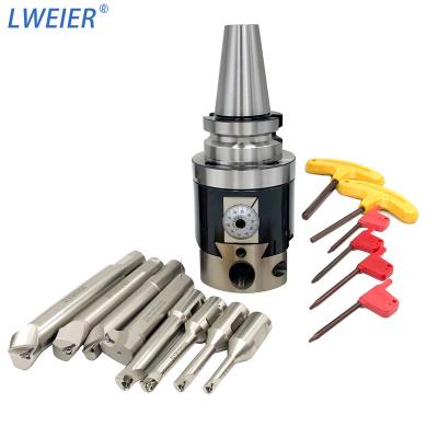 China Factory High Precision Boring Head Tool BT40 BT30 BT50 R8 NBH2084 Fine Boring Head Set with 8pcs Boring Bars for sale