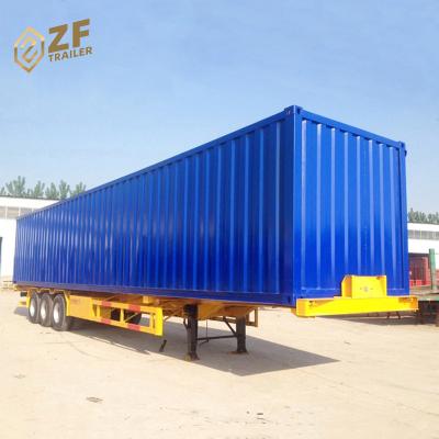 China China new trailer truck 40ft 53ft 3axle van trailers dry box trailer from manufacturer for sale for sale