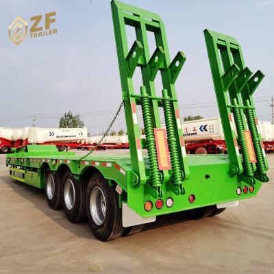 China Truck trailer three axle transport low bed lowbed semi trailer low bed machinary in malaysi for sale