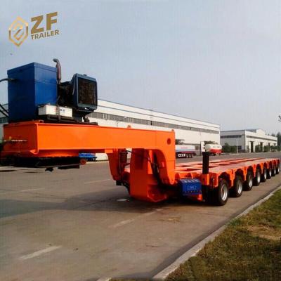 China Semi Truck Trailer Hydraulic System Gooseneck Axles Wheels Heavy Duty Low Bed Modular Truck Steering Trailer for sale