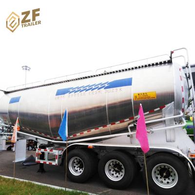 China Vertical Bulk Truck Trailer Powder Tanker Aluminum Alloy Cement Trailer for sale