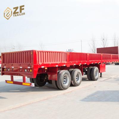 China Hot Sale 60 Ton Low Price Trailer Truck Enclosed Dropside Farm Trailer Sidewall Semi Trailer for sale