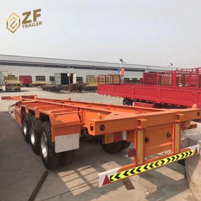 China Truck Trailer Factory Supplier 12 Tires 2x20 Ft Or 40ft Skeleton Transport Container Semi Trailer for sale