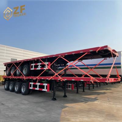 China High end 3 axles 40ft 20ft flatbed container trailer truck semi truck trailer for sale for sale