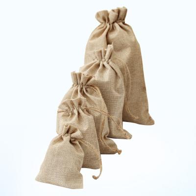 China 100pcs Handled Burlap Bags with Drawstring, Burlap Gift Sack Jewelry Pouch Burlap Sack Packaging Storage Bags for Wedding Party for sale