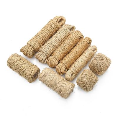 China Eco-friendly Nature Jute Rope For Decoration 2PLY 100M Burlap Jute Twine Craft Flower DIY Package Jute Twine Twine For Wedding Party Decor for sale