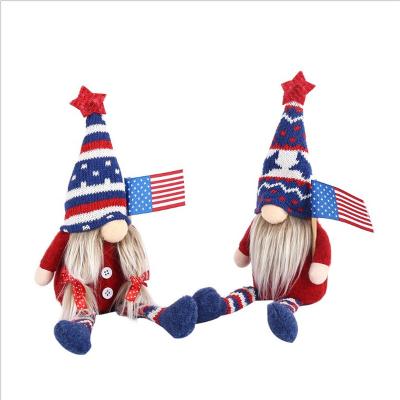 China Patriotic American Independence Day Gnome Plush Doll Veterans Day Dwarf 4th July Home Decor Faceless Plush Dolls Environmentally Friendly Dwarf Gnome for sale