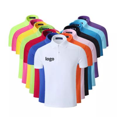 China Polo Shirts 100% Custom Logo Polyester Solid Color Camisa Pique Anti-Wrinkle Cotton T-shirt Original Simple Blank T Shirts Men for sale