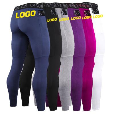 China 2022 Custom Logo Men's Antibacterial Quick-drying Gaiters Yoga Sports Pants Plus Size Fitness Pants Running Bottoming Pants With Pockets for sale