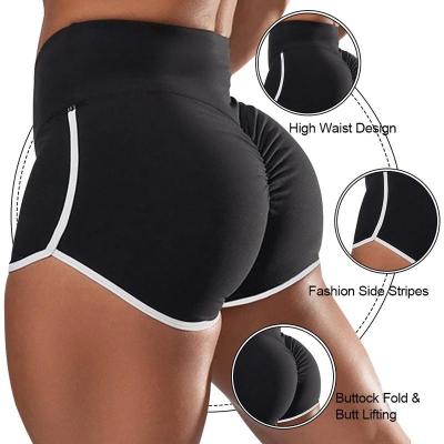 China De Logo Women Gym Workout Shorts Custom Windproof Butt Lift Gaiters Yoga Shorts Crac! crack! for sale