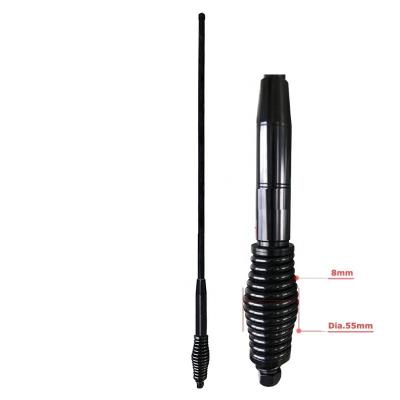 China Stainless Steel Uhf 6.5dbi Cb 477mhz Heavy Duty Vehicle Mount High Gain Antenna With Big Ferrule Spring Base for sale