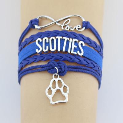 China CLASSIC Love Infinity Scotties Bracelet High Quality Paw Charm Bracelets Leather Bracelet For Women Men Gift for sale