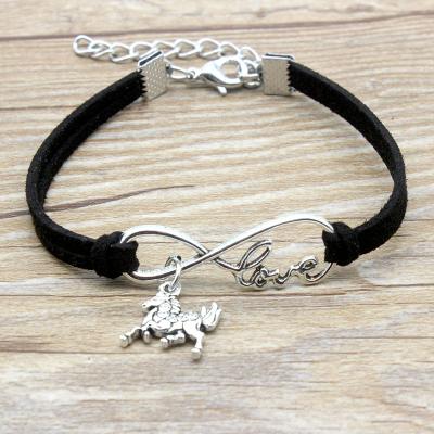 China High Quality CLASSIC Charm Bracelets Horse Leather Love Infinity Charm Bracelet For Men Women Gift for sale