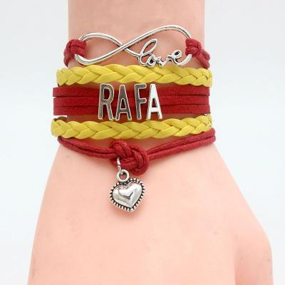 China High Quality Rafa Charm Leather Bracelet Heart Charm Bracelet CLASSIC Infinity Love Bracelets For Women Men Gift for sale