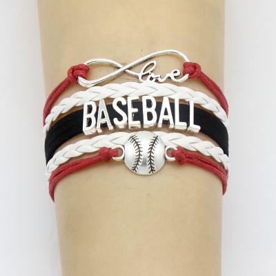 China High Quality CLASSIC Charm Bracelets Mom Baseball Leather Love Infinity Charm Bracelet For Women Men Gift for sale