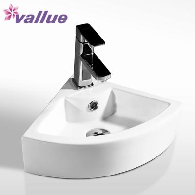 China Factory Supply Designs Factory Supply Hole Shape Basins Custom Made Simple Italian Direct Bath Sink Ceramic Corner Wall Hung Hand Sink Sizes for sale