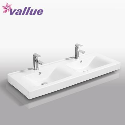 China Italian Manufacturer Large Size White Porcelain Basins Slim Design Edge Cabinet Double For Home Use Various Styles Hand Drawn Price Bathroom Sink for sale