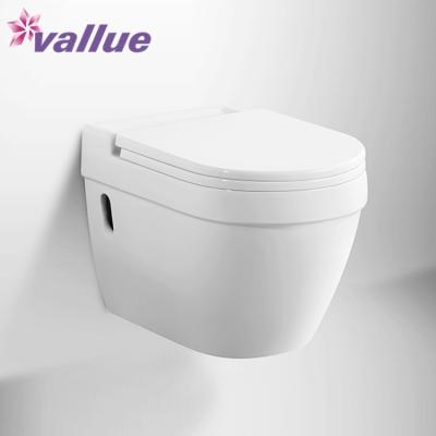 China Double-Flux High Quality Sanitary Ware Set Decorated Ceramic Wall Hung Rimless Toilet for sale