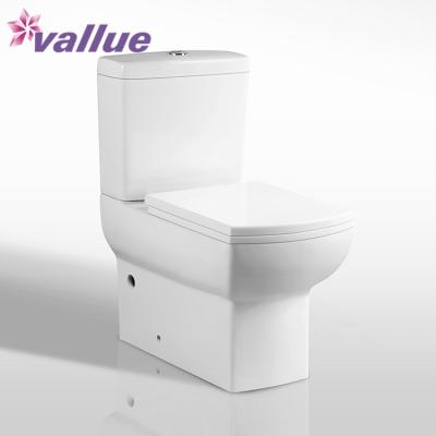 China High Quality Ceramic Two-Piece Pan Toilet Pedestal Chest of Drawers Double-Flow Wc Toilets Western European Price for Sale for sale