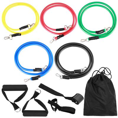 China Exercise Muscle Bodybuilding Elastic Pull Rope Strength Training 11 Pcs Set Latex Fitness Resistance Bands for Pilates Rehab Yoga for sale