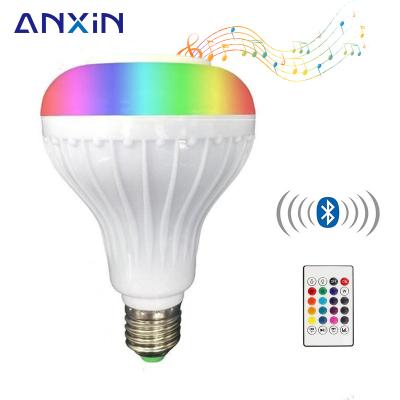 China Contemporary Remote Control Led Flickering Light Mesh Speaker Led Bulb RGB E27 Flame Bulb Smart Light for sale