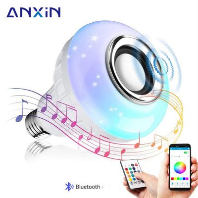 China Contemporary APP RGB Music Smart Play with Remote Wireless Bulb Music Light Speaker 12W LED lamp blueteeth bulb for sale