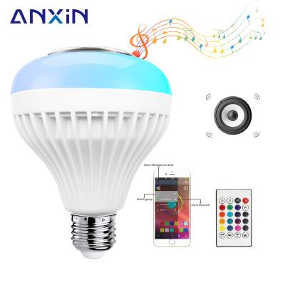 China Contemporary APP RGB Music Smart Play with Remote Wireless Bulb Music Light Speaker 12W LED lamp blueteeth bulb for sale