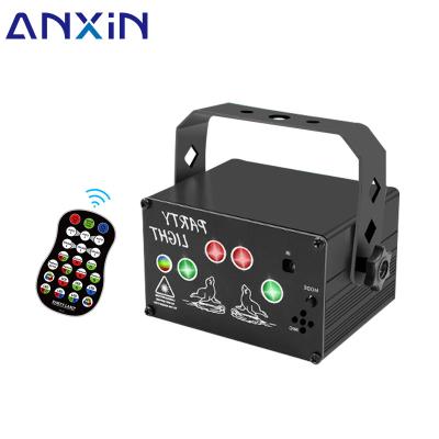 China Mini Disco Laser Light Show Party Residential Laser Light Christmas Beam Beam DJ Remote Control UV RGB Projector for sale