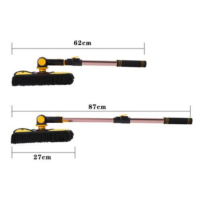 China Portable Telescopic Chenille Long Microfiber Aluminum Alloy Handle Car Wash Brush Broom for sale