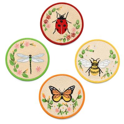 China Other Amazon Best Selling Iron-on Backing Flower Shape Embroidery Fitting Patches for sale