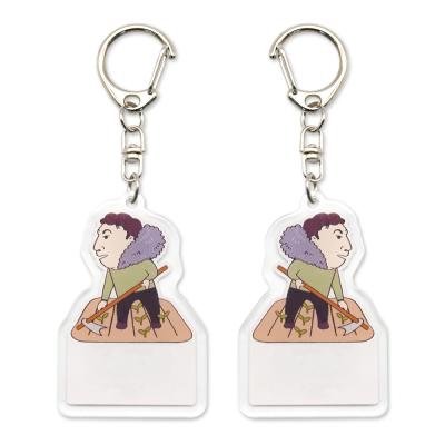 China Promotinal custom cmyk printing one side transparent cartoon acrylic key chain for sale