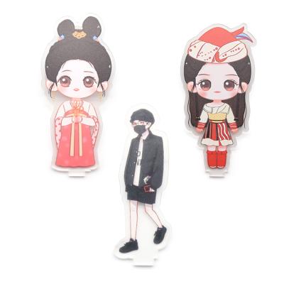 China Promotinal China Wholesale Cartoon Acrylic Standee Logo Bilateral Printing With Plastic Plate for sale