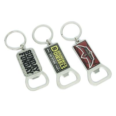 China China Factory Durable Custom Metal Keychain Logo Beer Bottle Opener Engraved Key Chain for sale