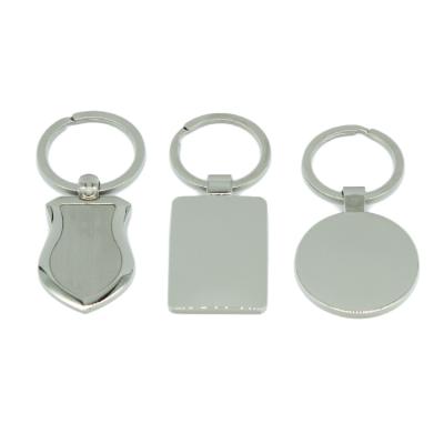 China Bulk China Manufacture Durable Two Sided Sublimation Metal Blank Keyrings Blank Keychains for sale