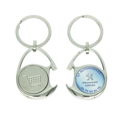 China Durable Epoxy Token Holder Metal Bottle Opener OEM Amazon Amazon Key Chain For Shopping for sale