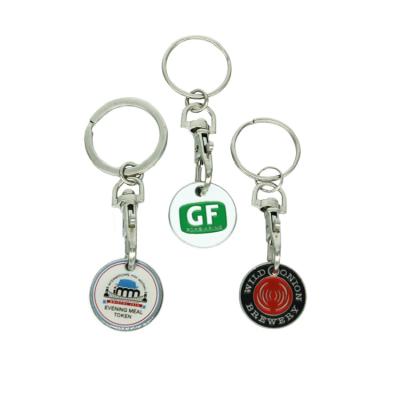 China Europe Customized Logo Shopping Trolley Key Chain Trolley Coin Token Key Ring Key Chain for sale