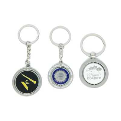 China Durable Zinc Alloy Rotating Custom Key Chain Metal With Customized Soft Enamel Key Chain for sale