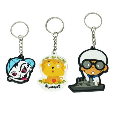 China Cute Rubber Anime Rubber Silicone Cartoon Characters Kids Kpop PVC Key Chain for sale