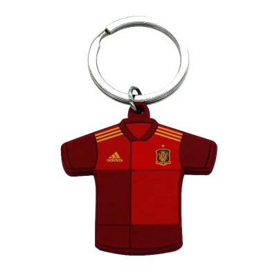 China Promotion Gift Competition Souvenirs Football Team Uniform Spanish Football Clothes Form PVC Key Chain for sale