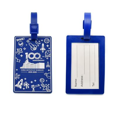 China Durable Promotional Wedding Favors Standard Size Custom Soft PVC Airplane Luggage Tag With Leather Buckle Straps for sale