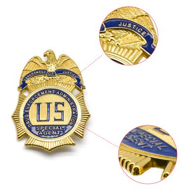 China Europe Customized Military Security Prefect Logo Army Metal Enamel Badge Pin Custom for sale