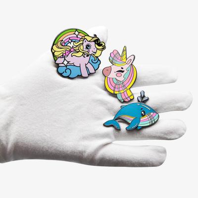 China Custom cheap cute cartoon animal hard soft enamel pin manufacturer from Europe lovely for sale