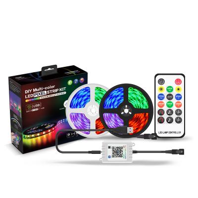 China Dropshipping LANDSCAPE Smart Affordable IC Led Strip 5050 RGB USB 5V 30led/m IP65 Led Strip Light Kit With Controller for sale