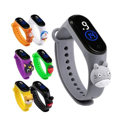 China 2021 New LED Digital Automatic Wristwatch Kids Cartoon LED Colorful Luminous Waterproof Ready To Board Casual Wristband Watch for sale