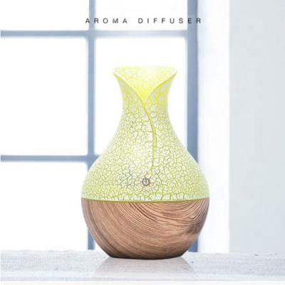 China New Arrival Modern Wooden Shape Vase Grainy Aroma Diffuser, Touch Control Cool Mist Humidifier Waterless Automotive for Home, Office for sale