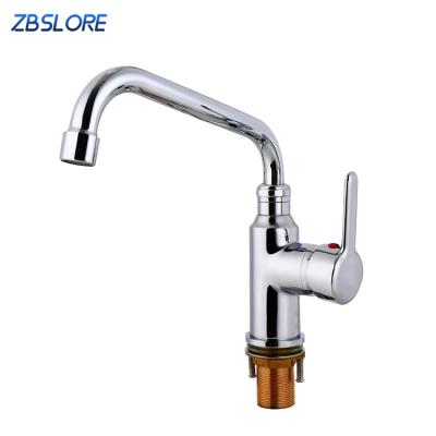 China 59 Sense Faucets Gooseneck Single Hole Solid Brass Basin Faucet Kitchen Faucet Hole Cold Water for sale