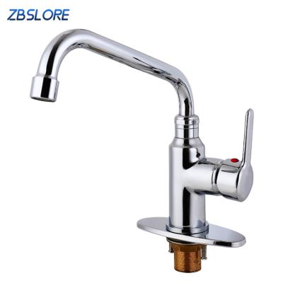 China OEM & ODM Modern Basin Mixer Tap Single Lever Deck Mounted Basin-Faucet With Swing Spout for sale